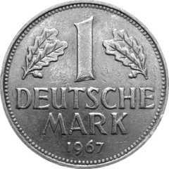 1 Deutsche Mark Münze von 1967 Wertseite